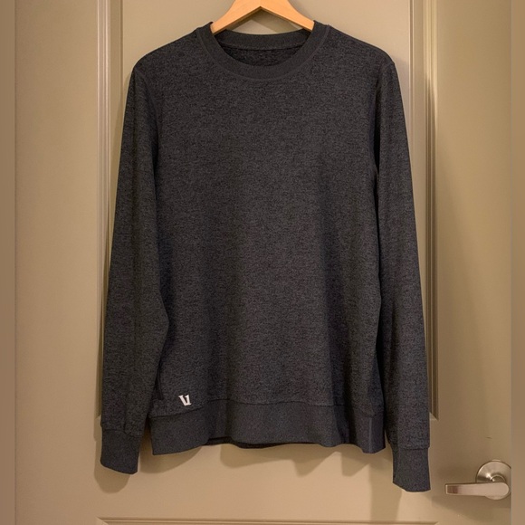 NEW Vuori Ponto Performance Crew Long Sleeve Charcoal Heather Size L - Picture 5 of 11